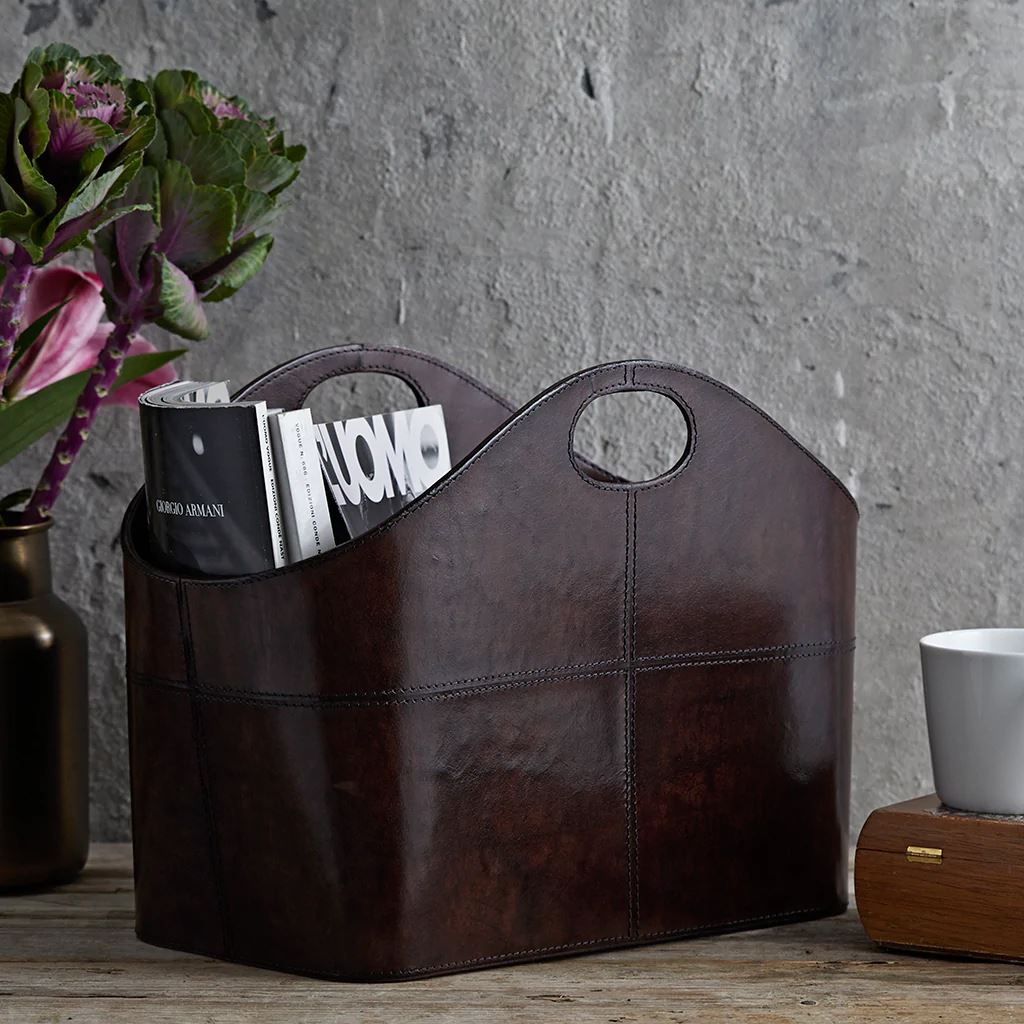 Leather Storage Basket - Curved - Not A Boring Box