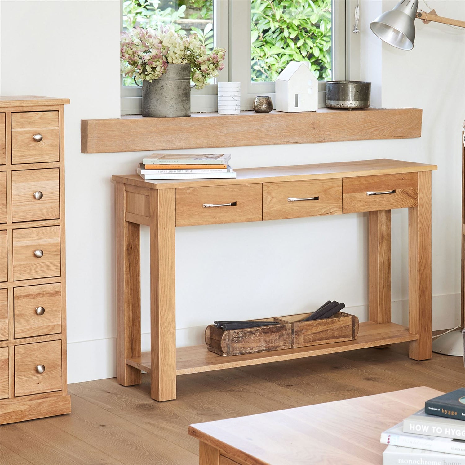 Solid Oak Console Table - Mobel
