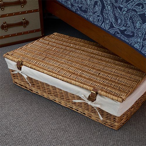 Underbed Storage Basket - Lined Willow - Not A Boring Box
