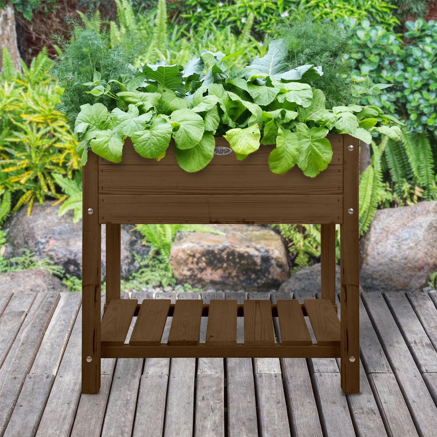 Raised Garden Bed with Storage Shelf - Not A Boring Box