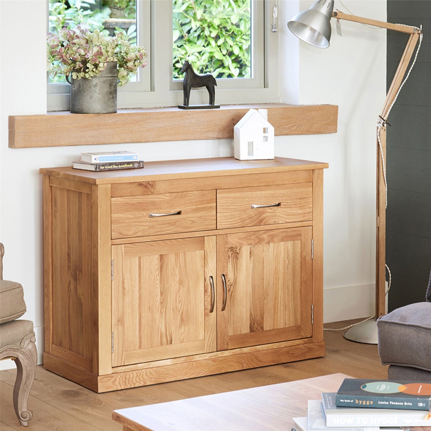Solid Oak Small Sideboard - Mobel