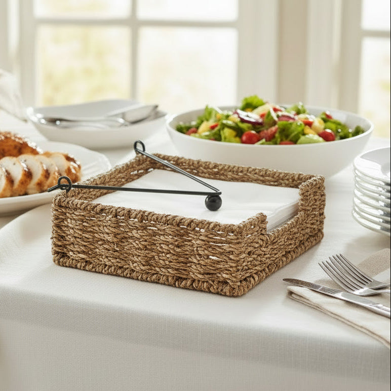 Handmade Seagrass Napkin Holder - Not A Boring Box