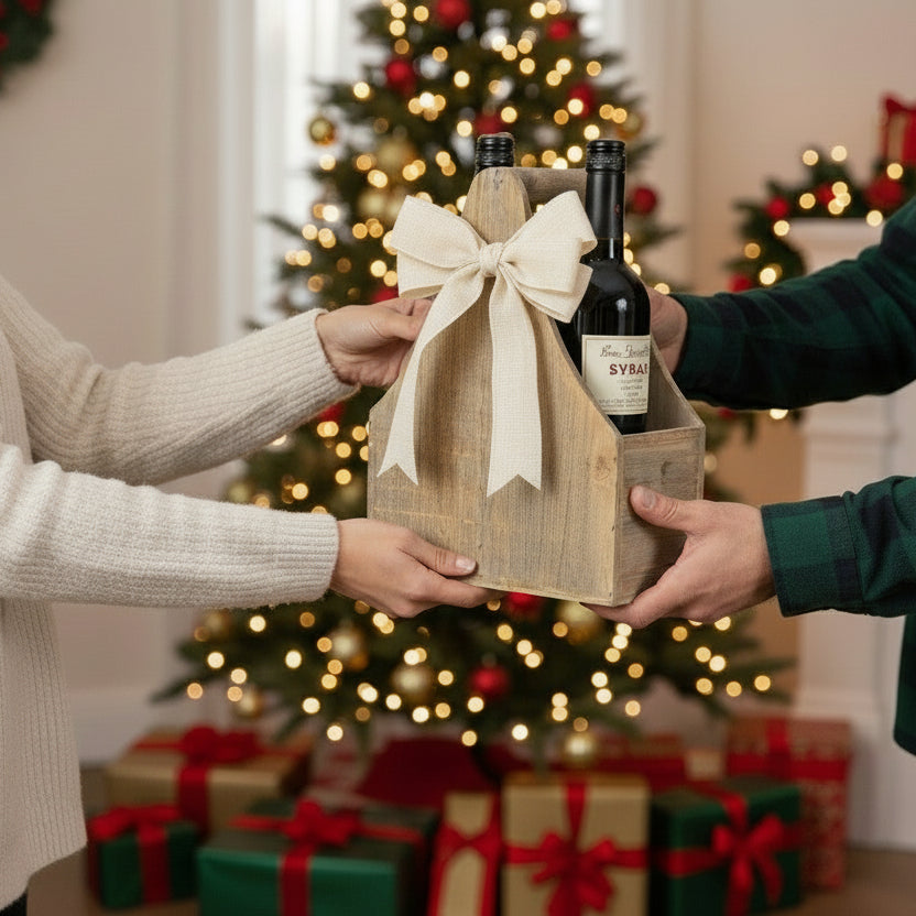 Wooden 2-Bottle Carrier