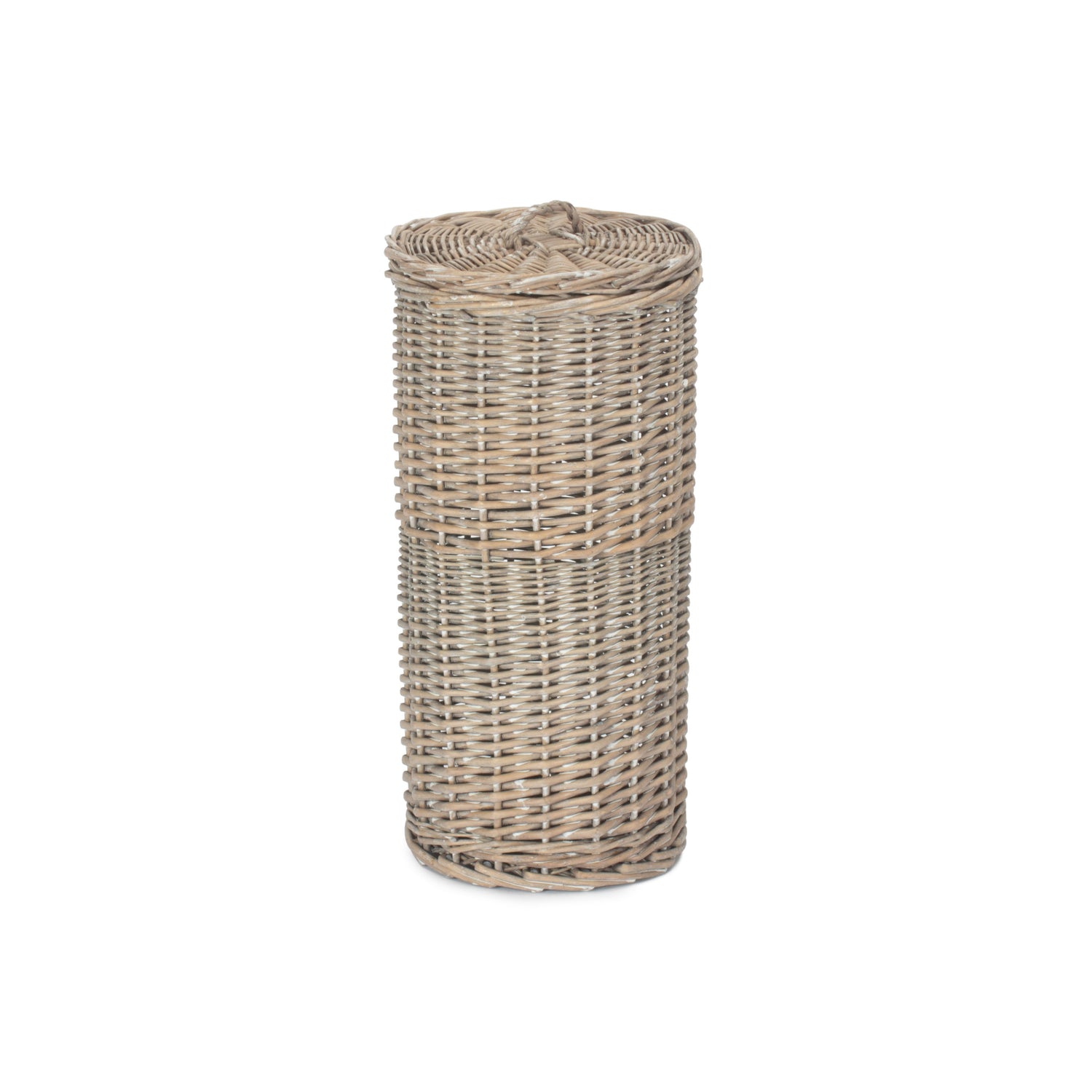 Wicker Lidded Toilet Roll Storage Basket