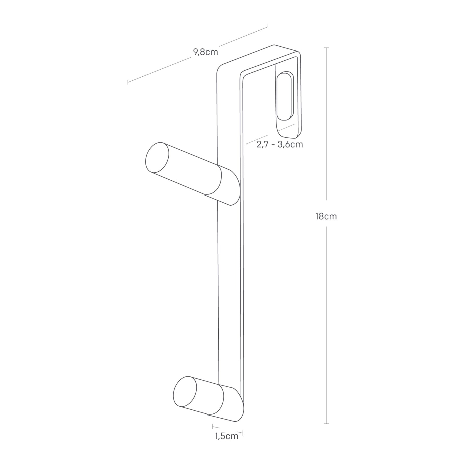 Over Door Double Hook Slim