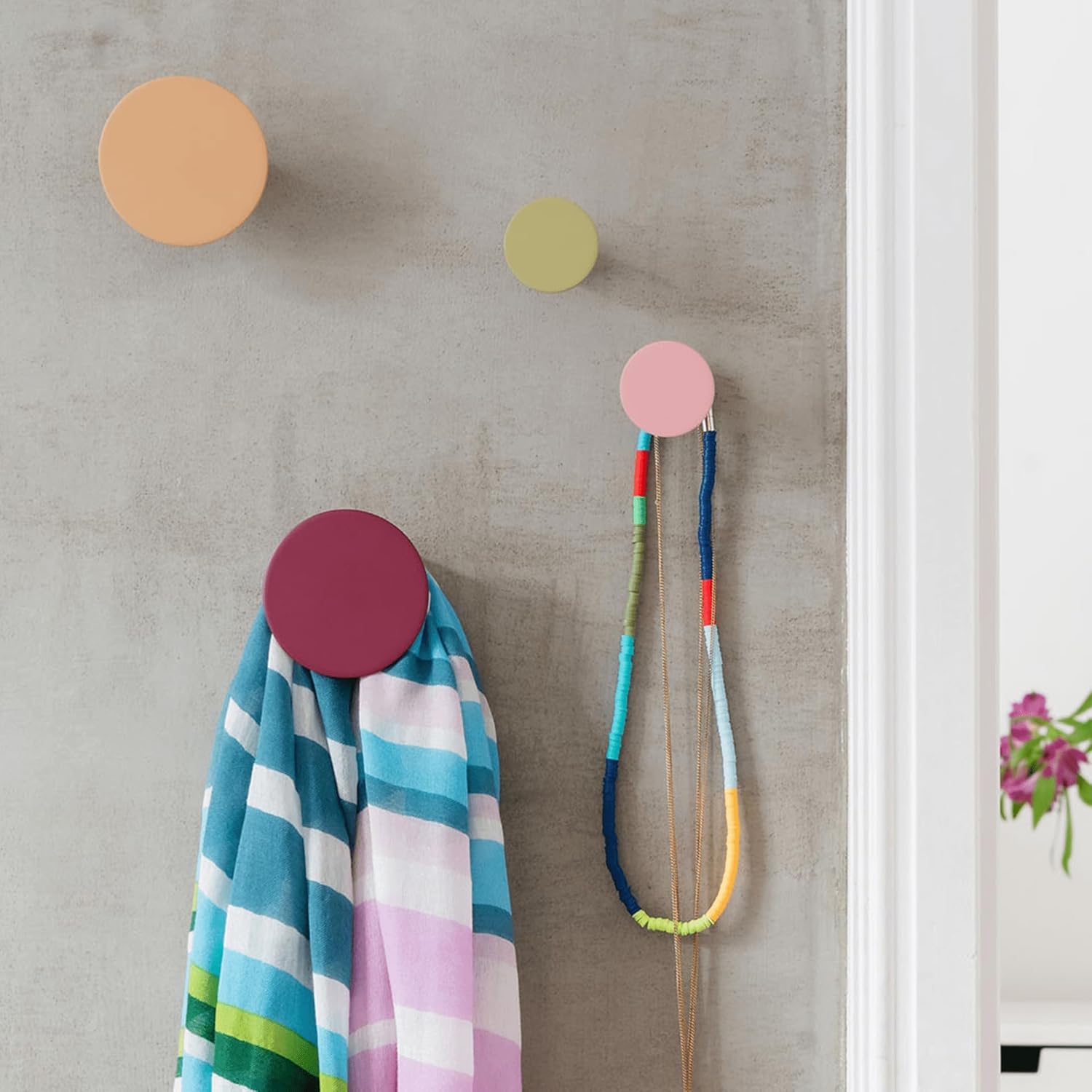 Set of 4 Round Wall Hooks - Not A Boring Box