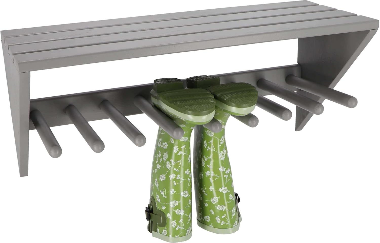 Wall Mounted Welly Rack - Wooden