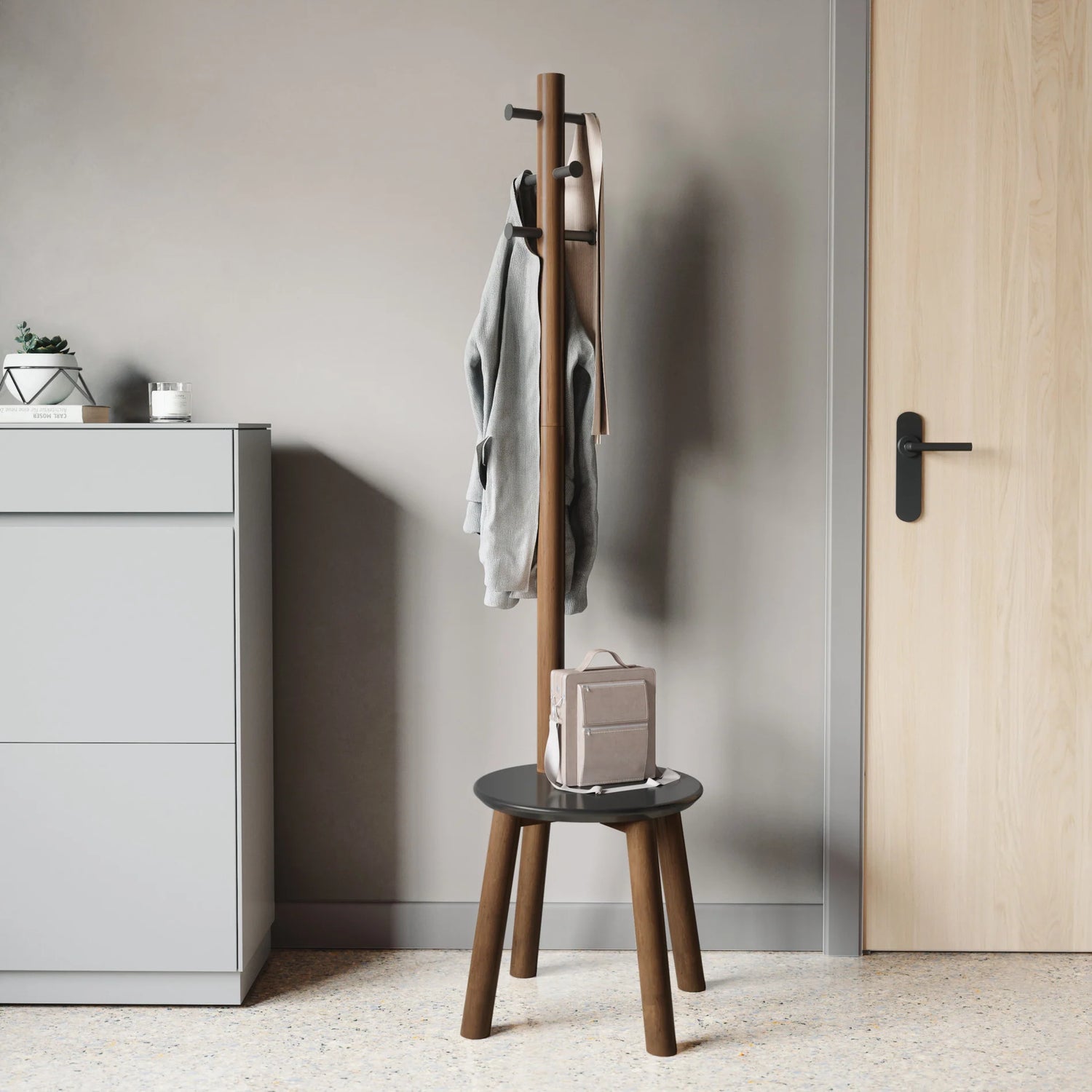 Coat Stand and Stool - Pillar