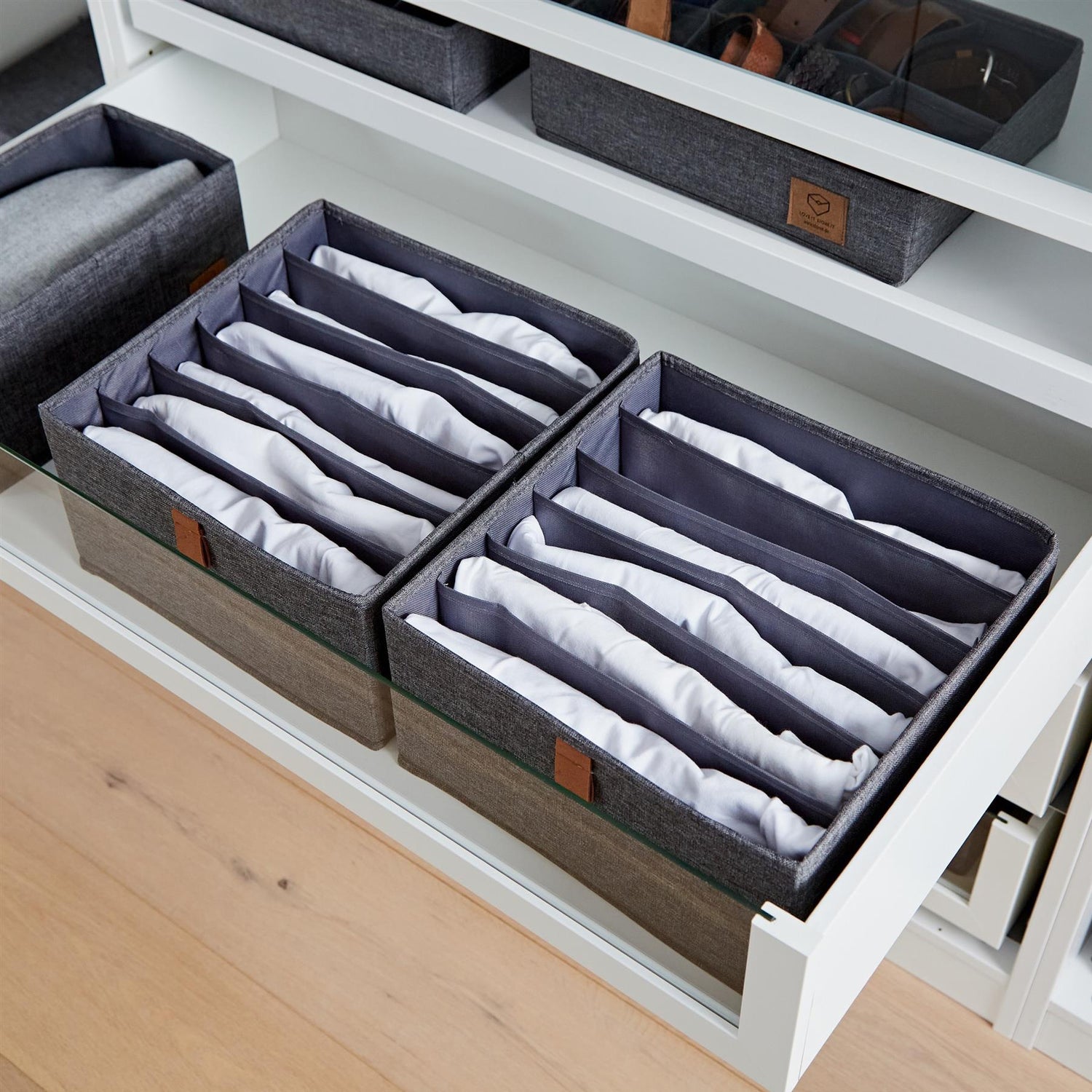 Set of 2 Drawer Organisers with 6 Compartments - Not A Boring Box APFE