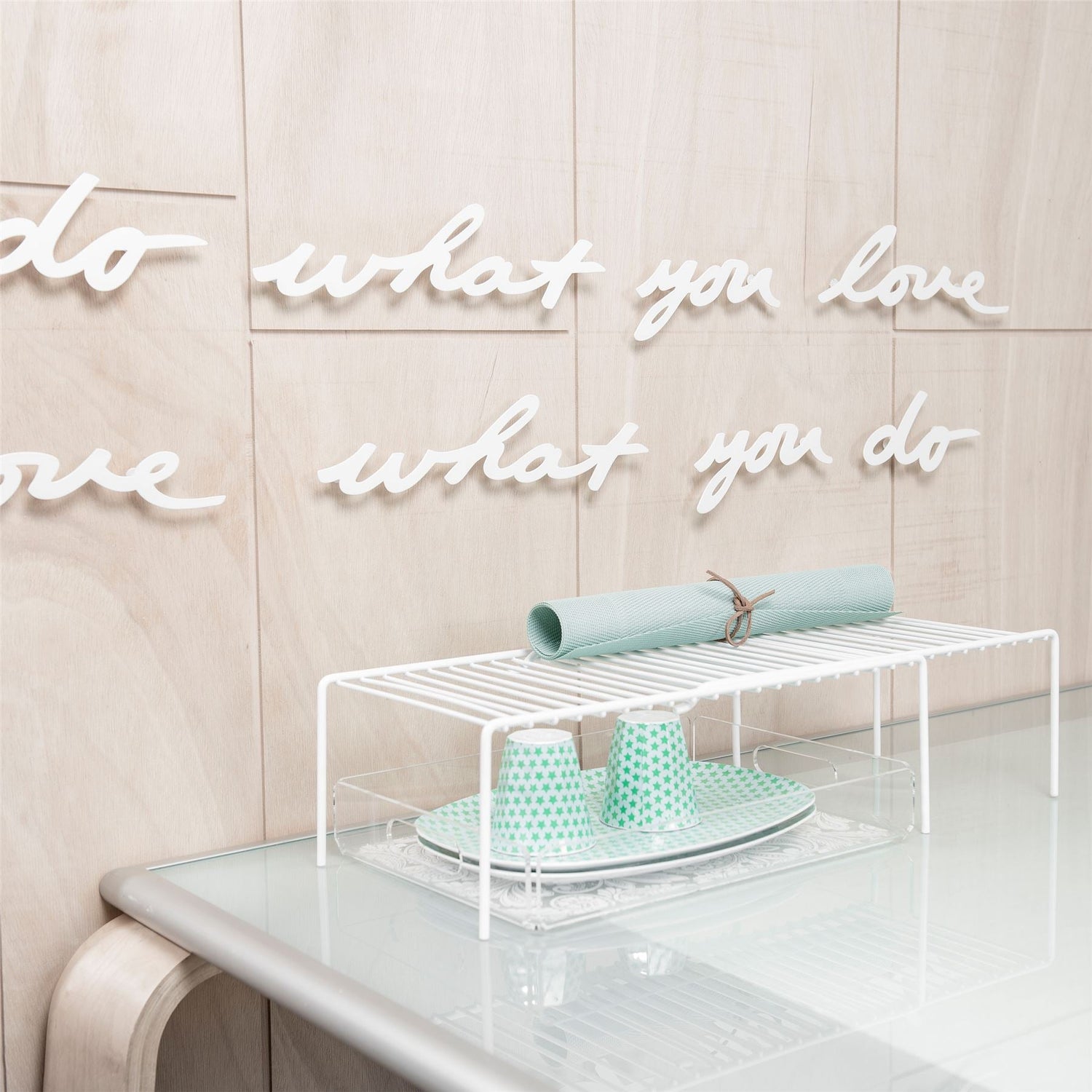Extendable Kitchen Cupboard Shelf - White