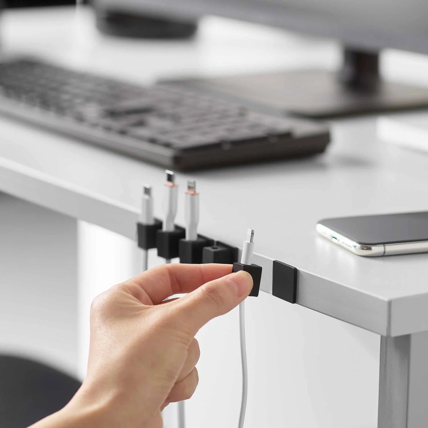 5 x Magnetic Cable Holders With Adhesive Base