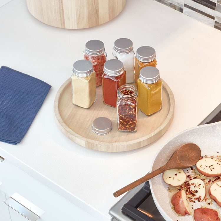 Wooden Rotating Cupboard Organiser