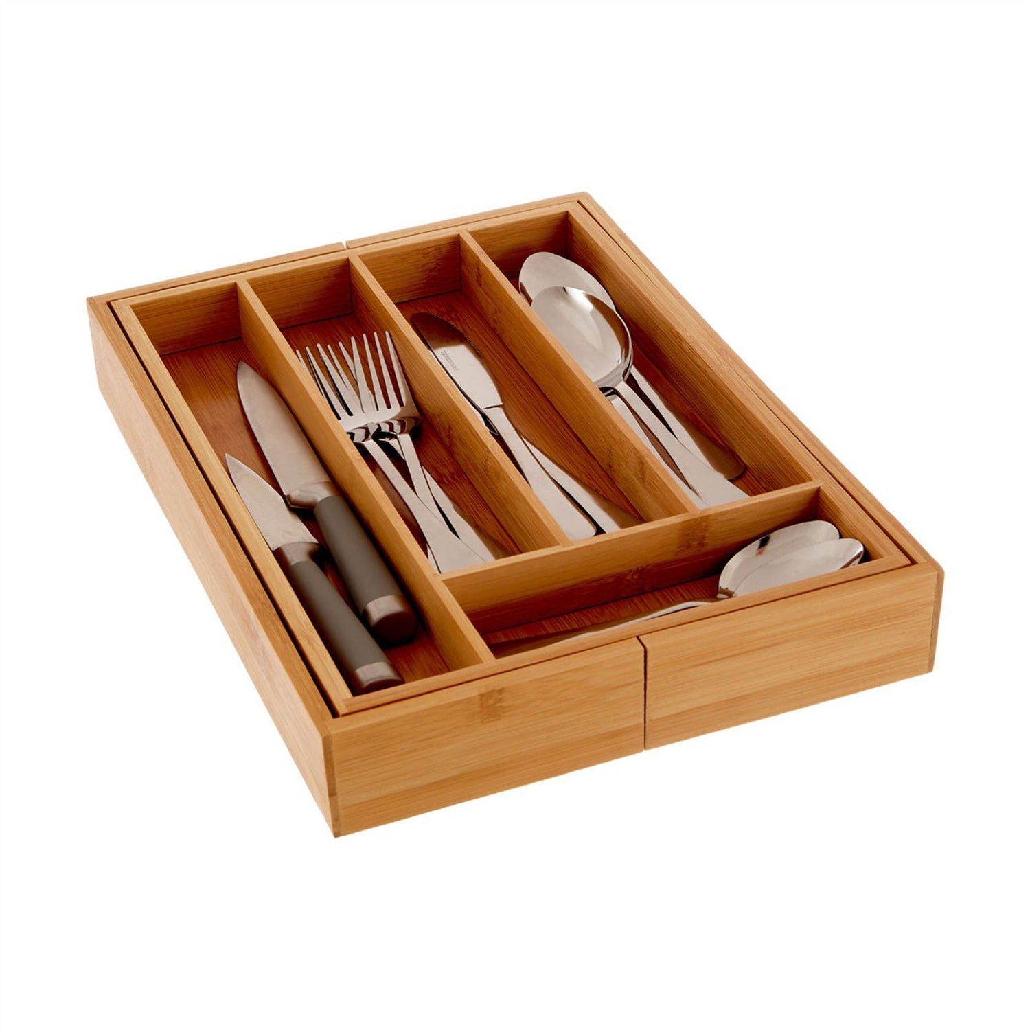 Small Extending Wooden Cutlery Tray