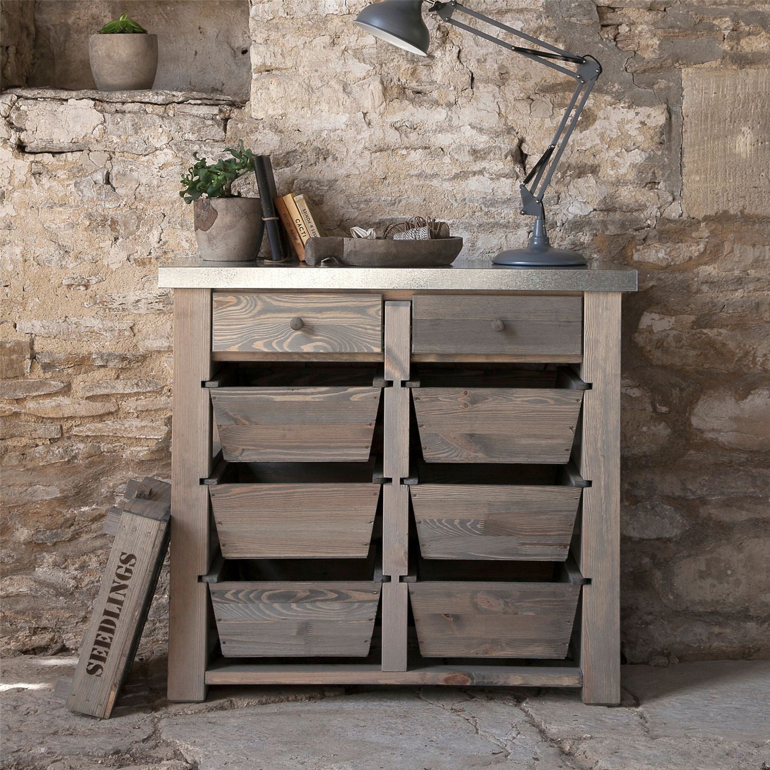 Console Table With Storage Boxes