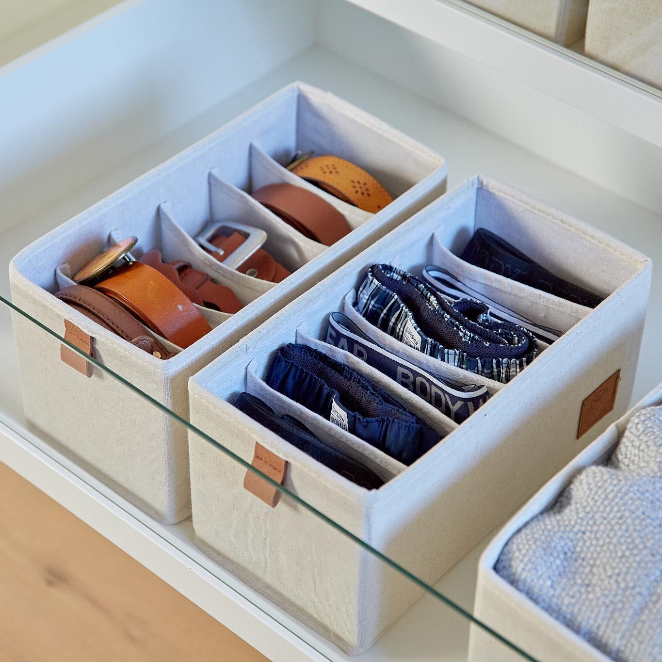 Set of 2 Drawer Organisers with 6 Compartments - 15cm Wide - Not A Boring Box APFE