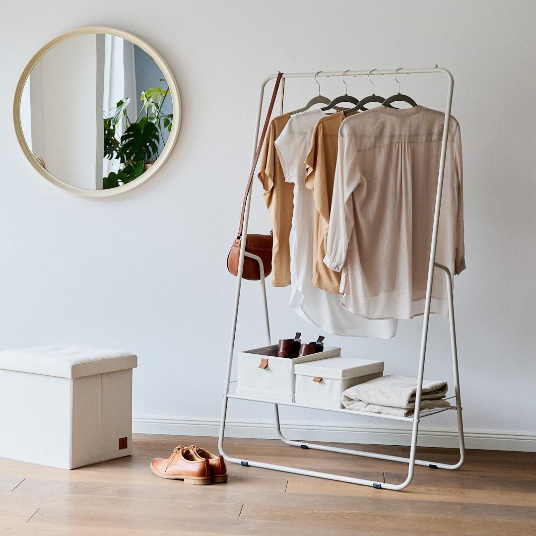 Freestanding Garment Rail With Shelf