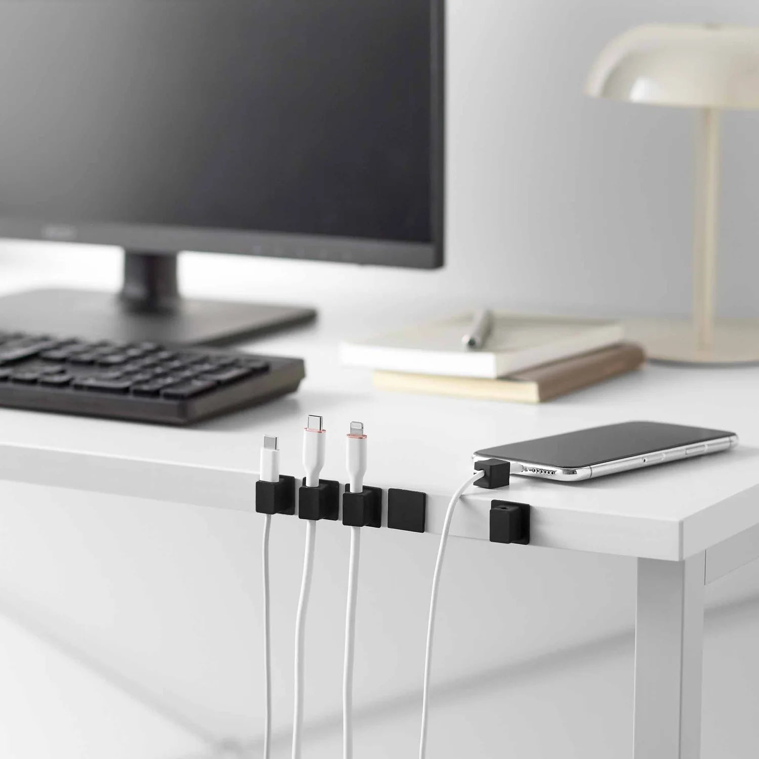 5 x Magnetic Cable Holders With Adhesive Base