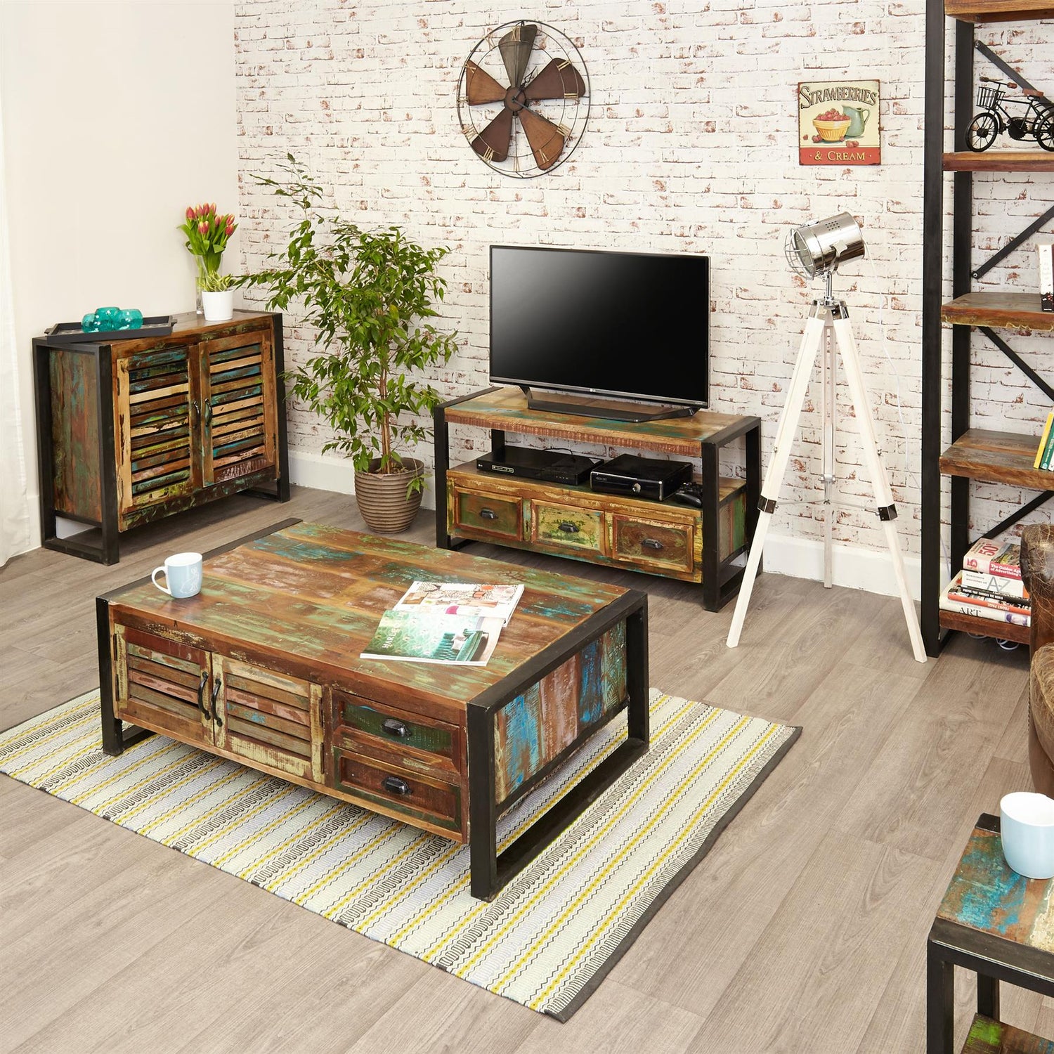 4 Door 4 Drawer Large Coffee Table - Urban Chic - Not A Boring Box