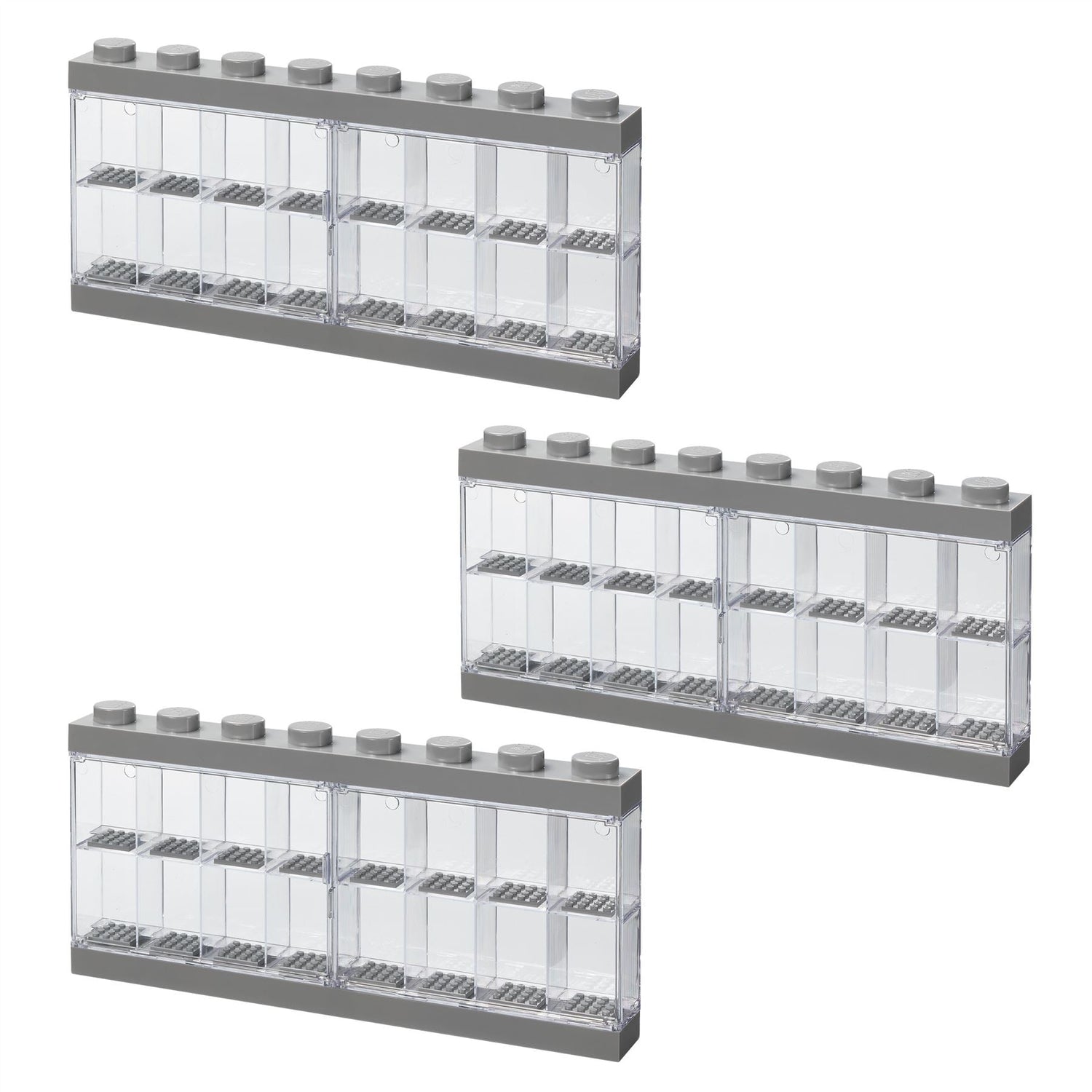 3 x Large LEGO Minifigure Display Cases Bundle