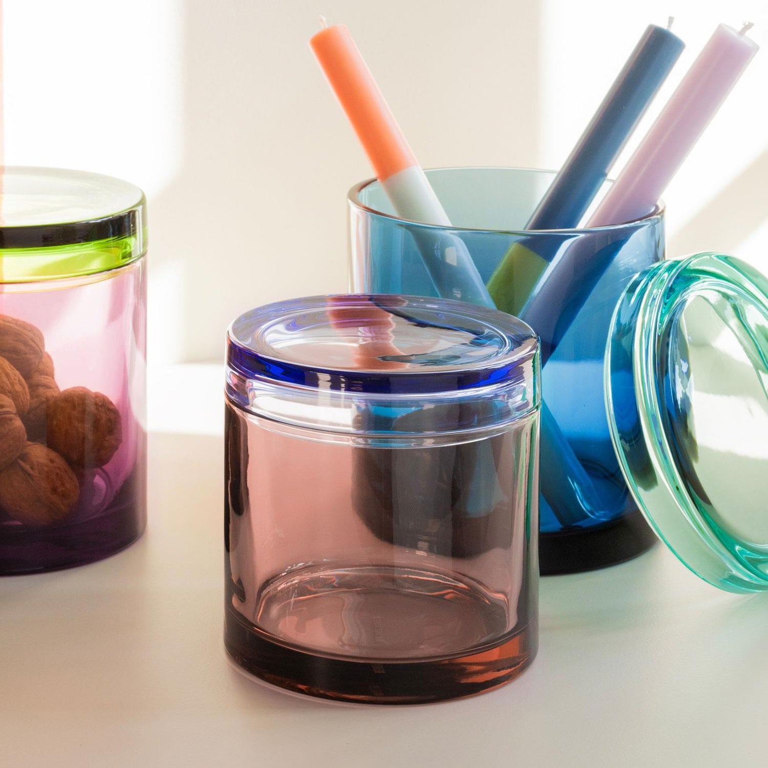 Small Lidded Glass Storage Jar