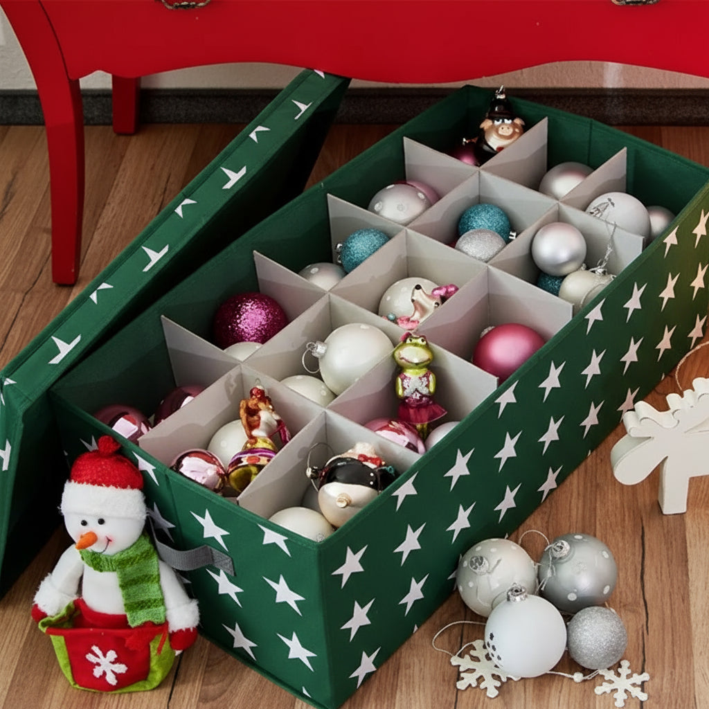 Fold - Flat Christmas Bauble Storage Box - Not A Boring Box APFE