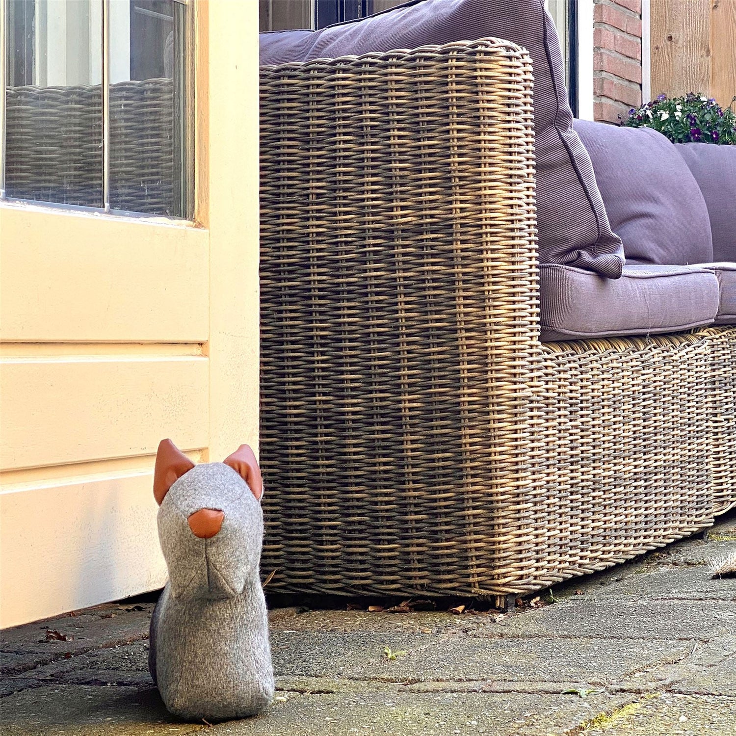 Felt & Faux Leather Doggy Doorstop - Not A Boring Box