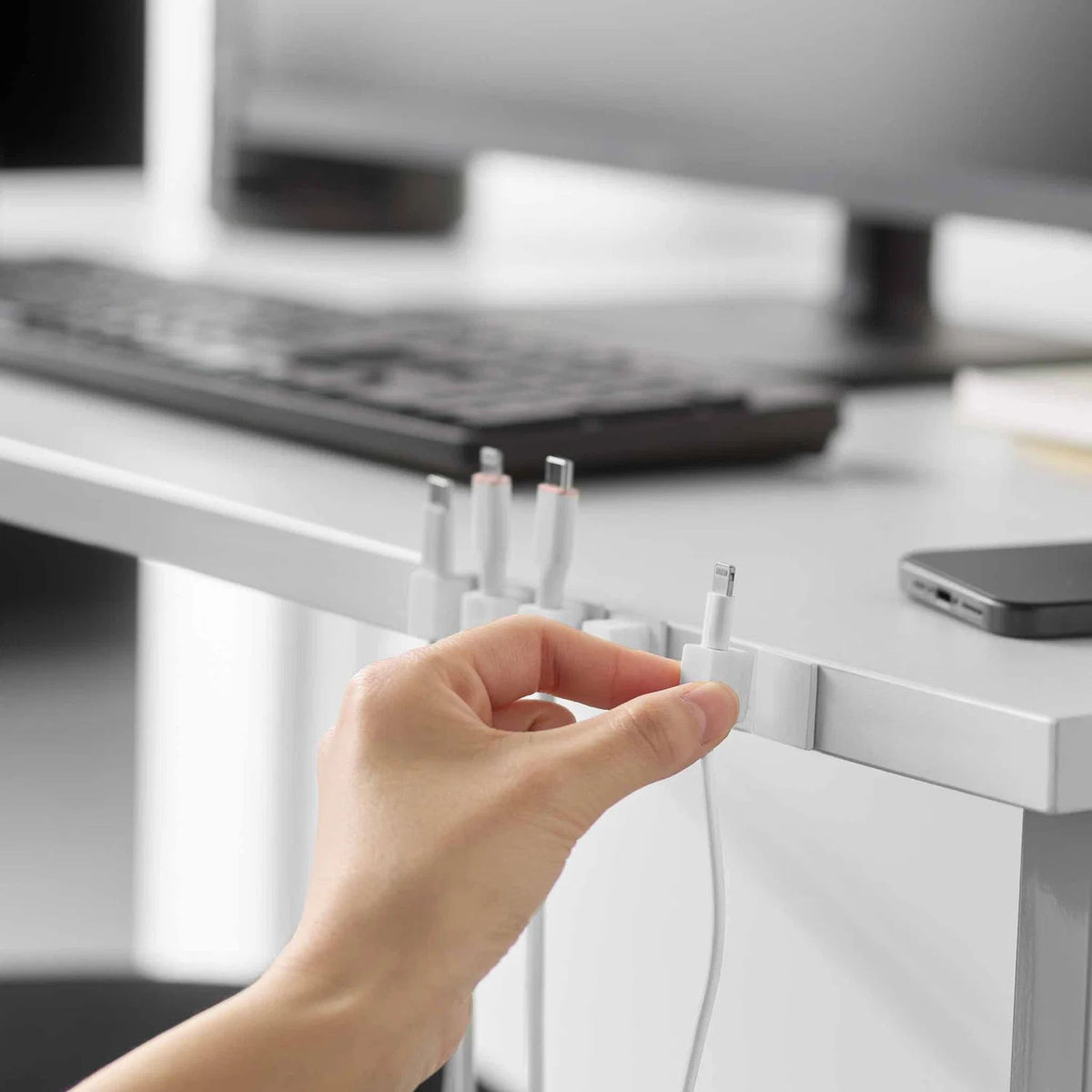 5 x Magnetic Cable Holders With Adhesive Base