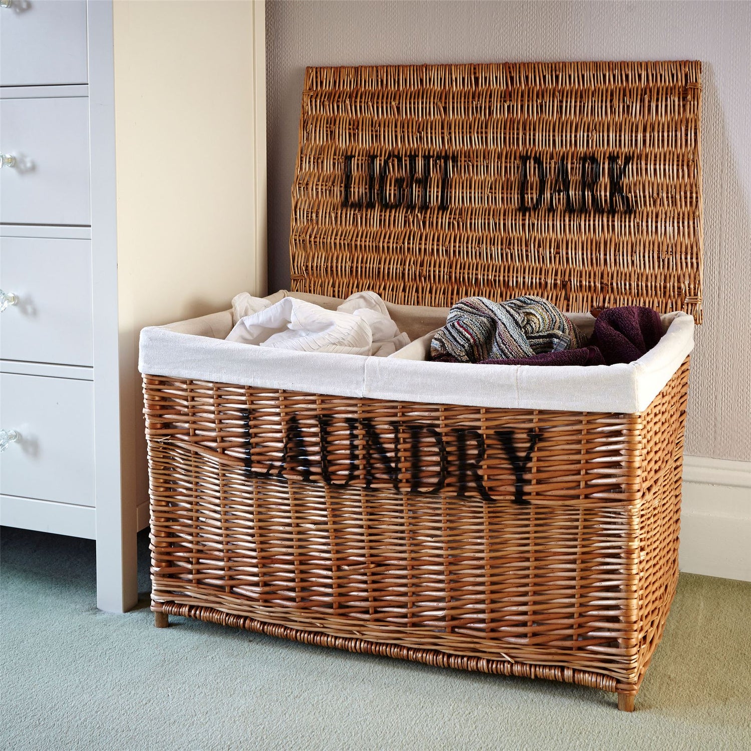 Wicker Laundry Sorter Hamper