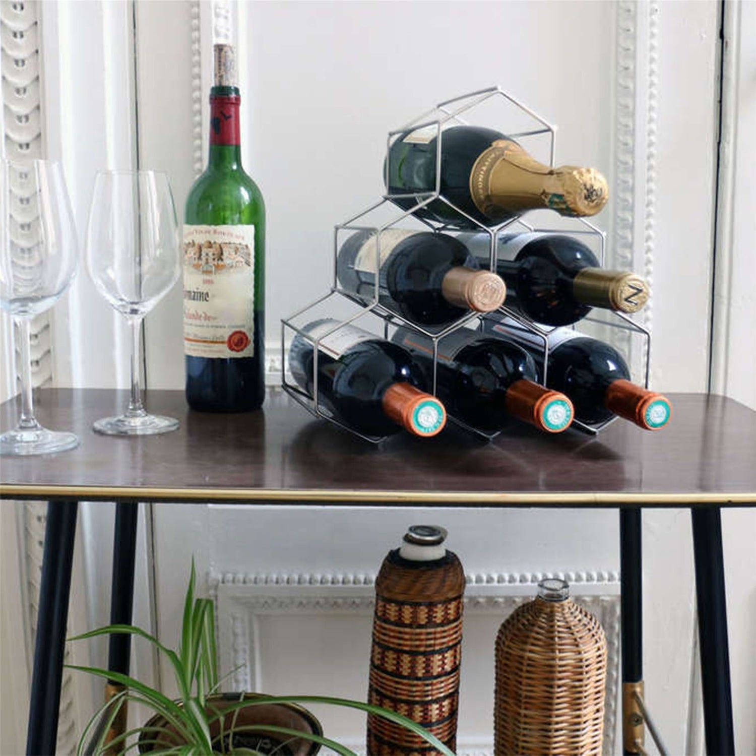 Hexagon 6 Bottle Wine Rack - Not A Boring Box