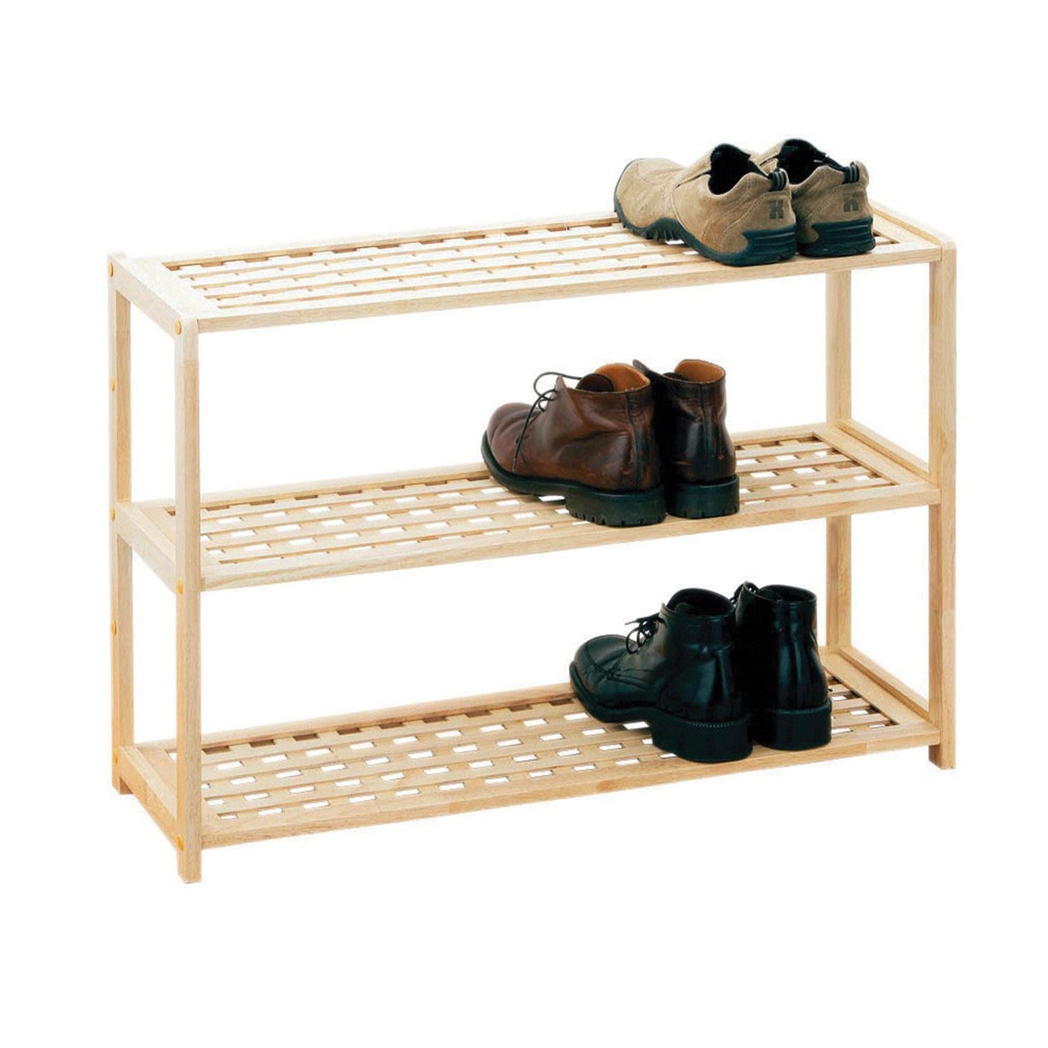 3 Tier Wooden Shoe Shelf - Shoe Storage