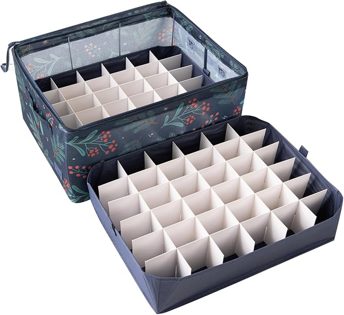 Christmas 72 Bauble Storage Box With Dividers