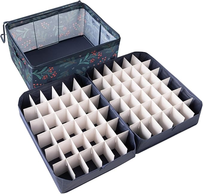 Christmas 72 Bauble Storage Box With Dividers