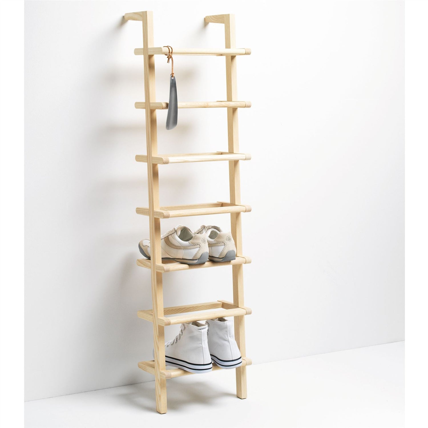 Wooden Ladder Shoe Rack - Tall