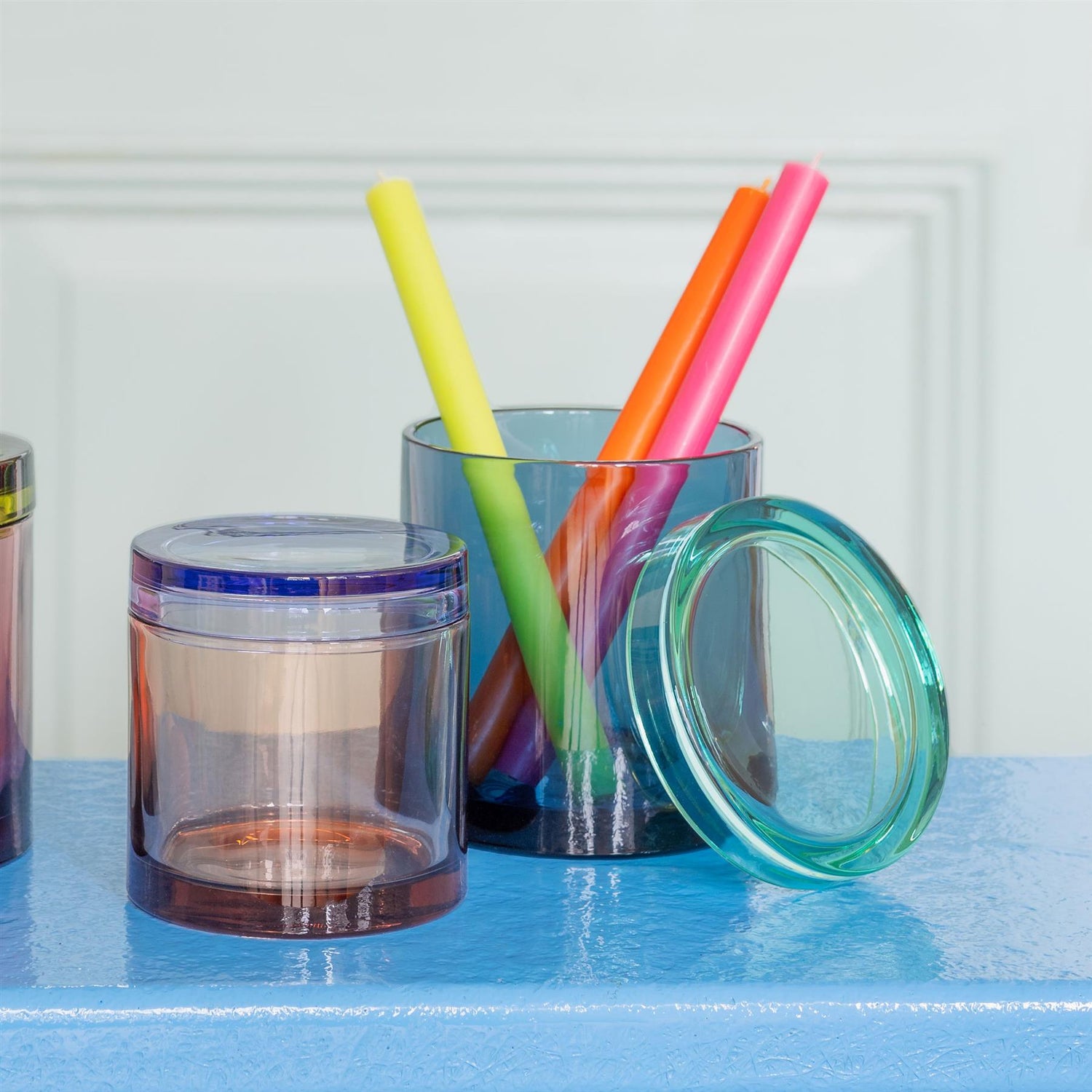 Large Lidded Glass Storage Jar