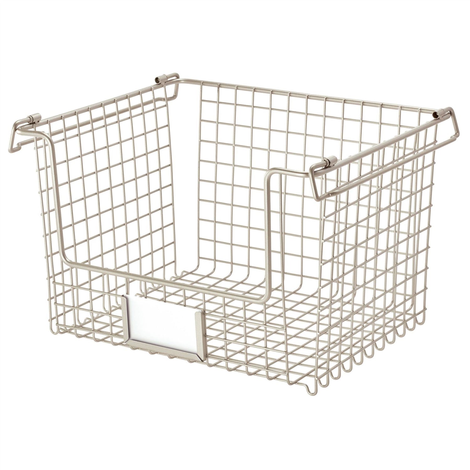Stackable Pantry Basket with Label Holder - Wide - Not A Boring Box