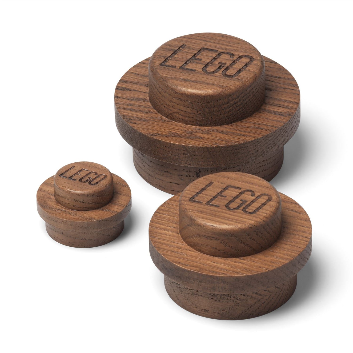 3 x Wall Mounted Wooden LEGO Hooks