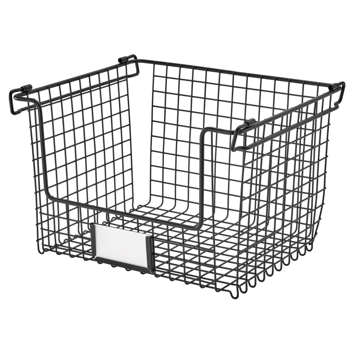 Stackable Pantry Basket with Label Holder - Wide - Not A Boring Box