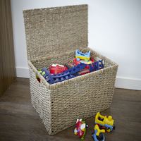 Lidded Seagrass Toy Storage Box - Large