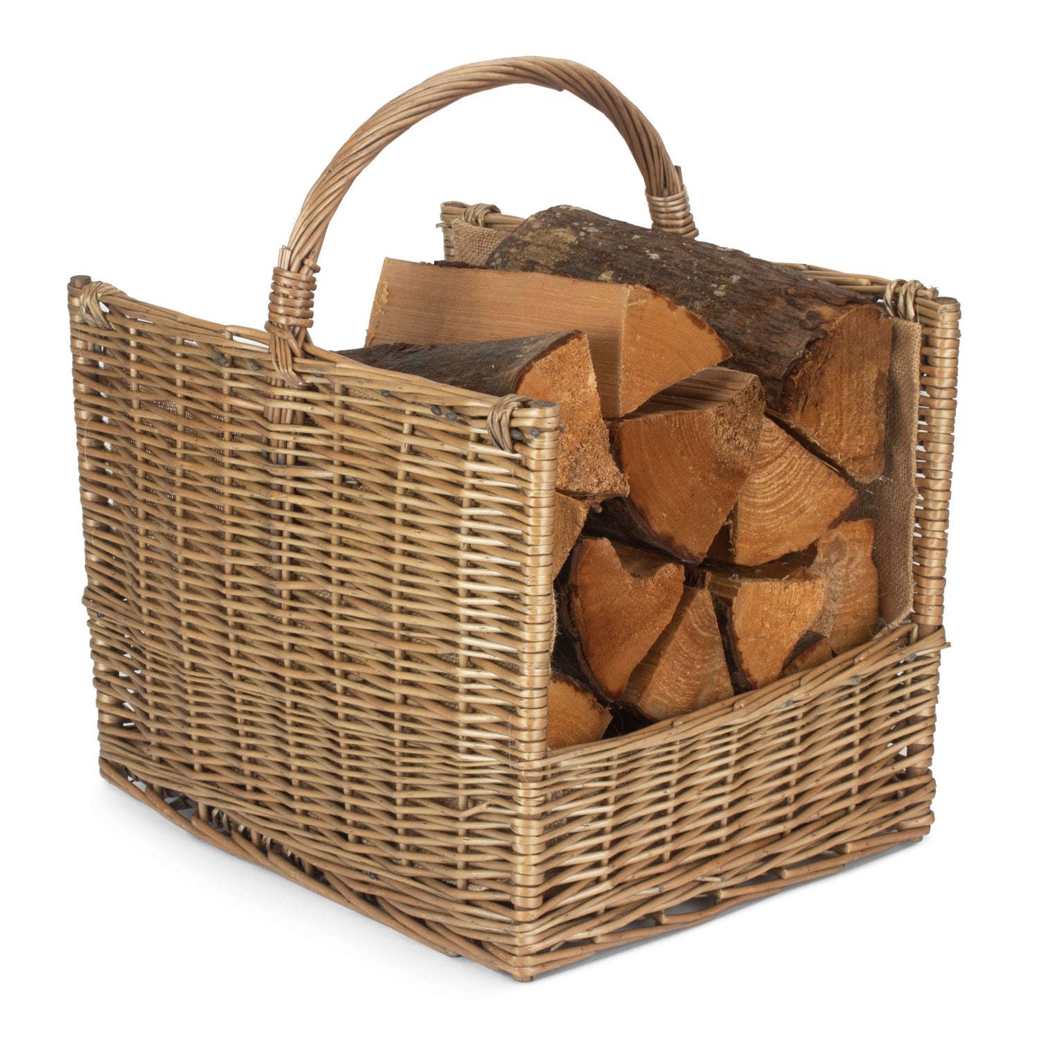 Handmade Contemporary Log Basket With Lining