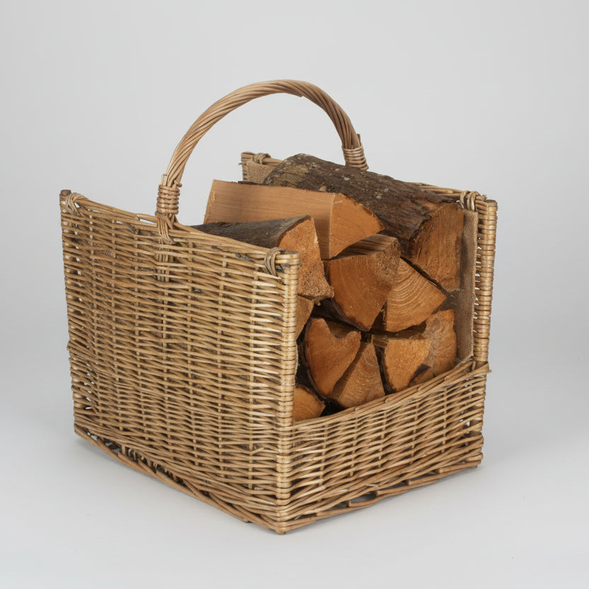 Handmade Contemporary Log Basket With Lining