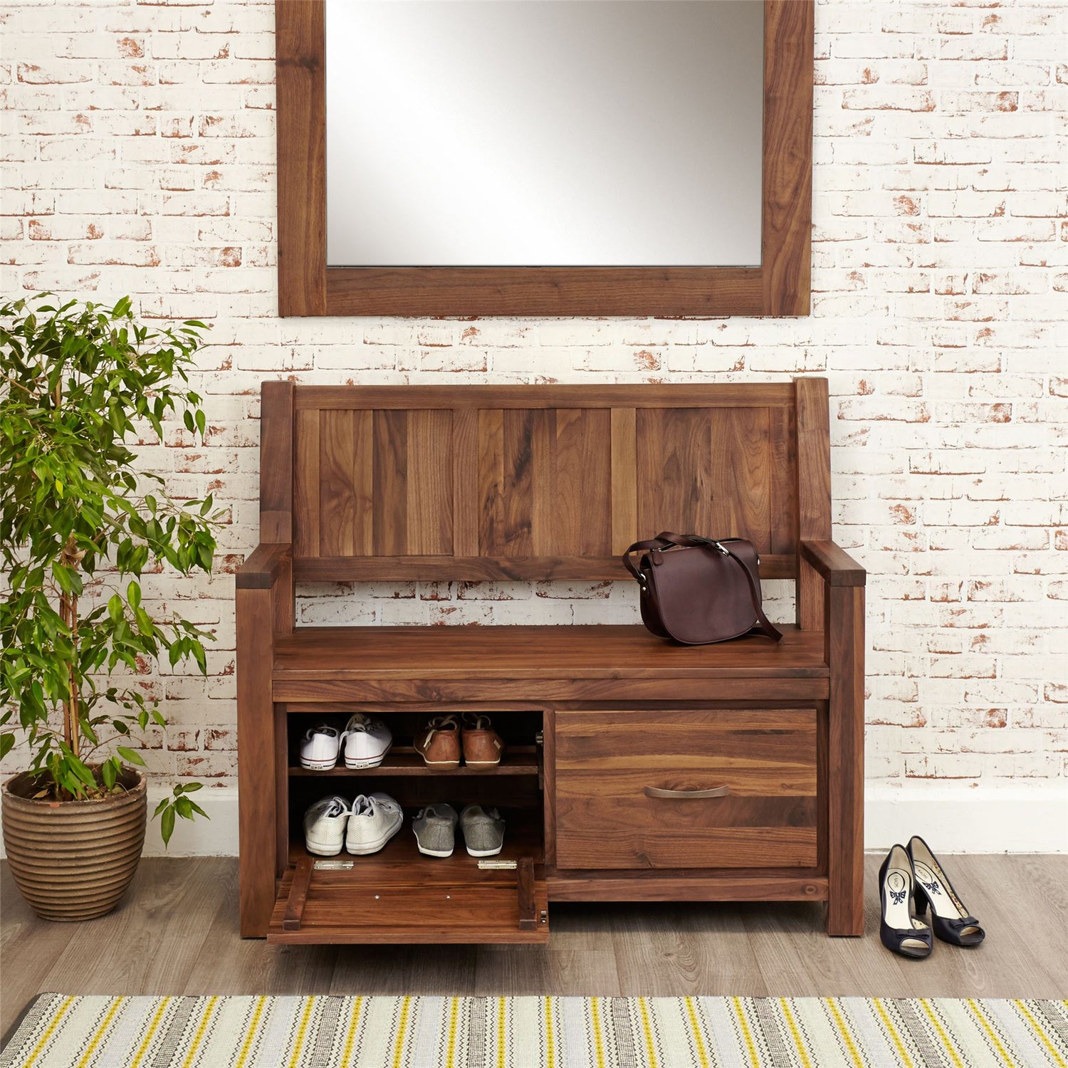 Bench With Shoe Storage - Mayan