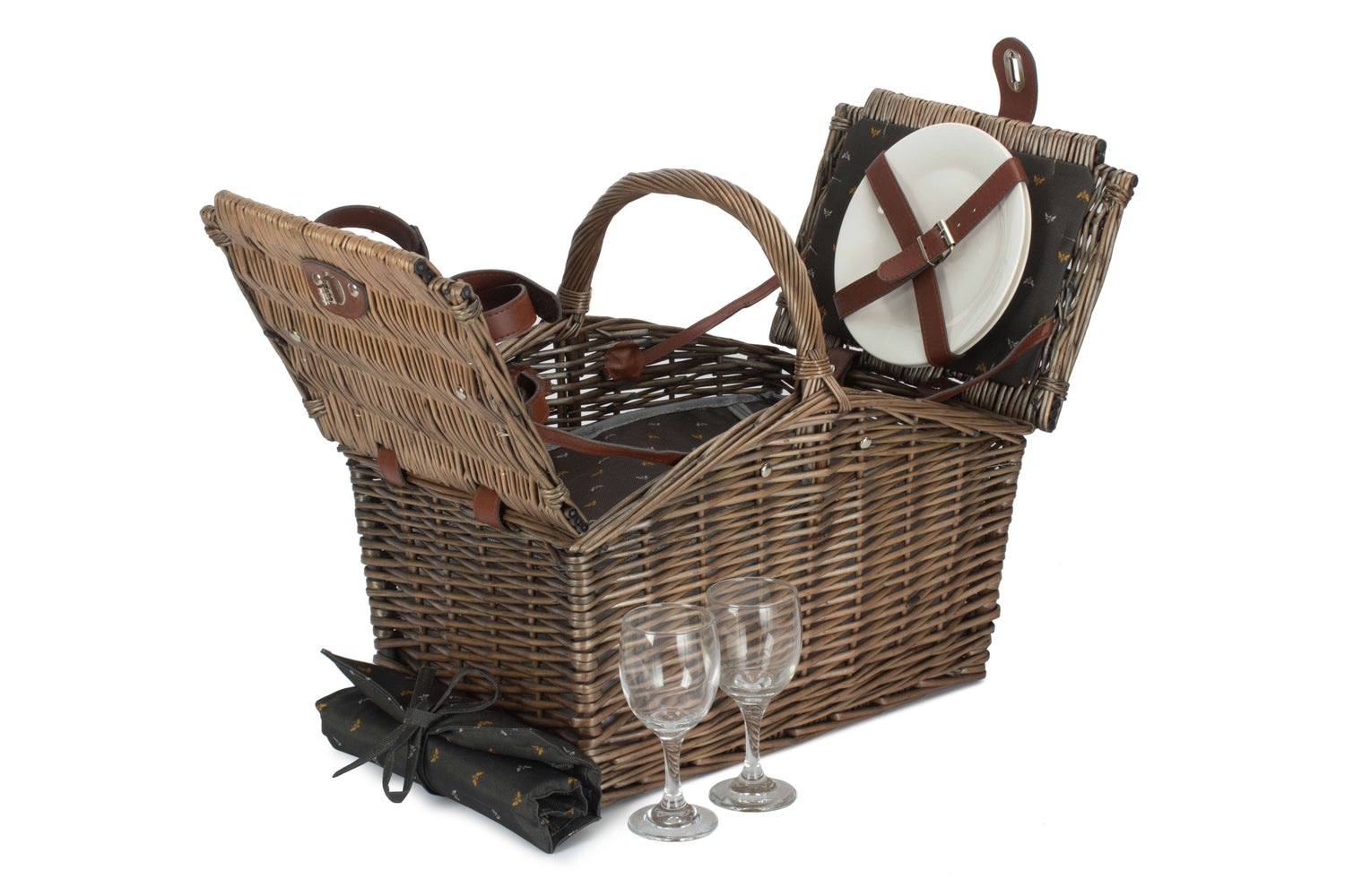 2 Person Slope-Sided Picnic Hamper With Chiller Lining
