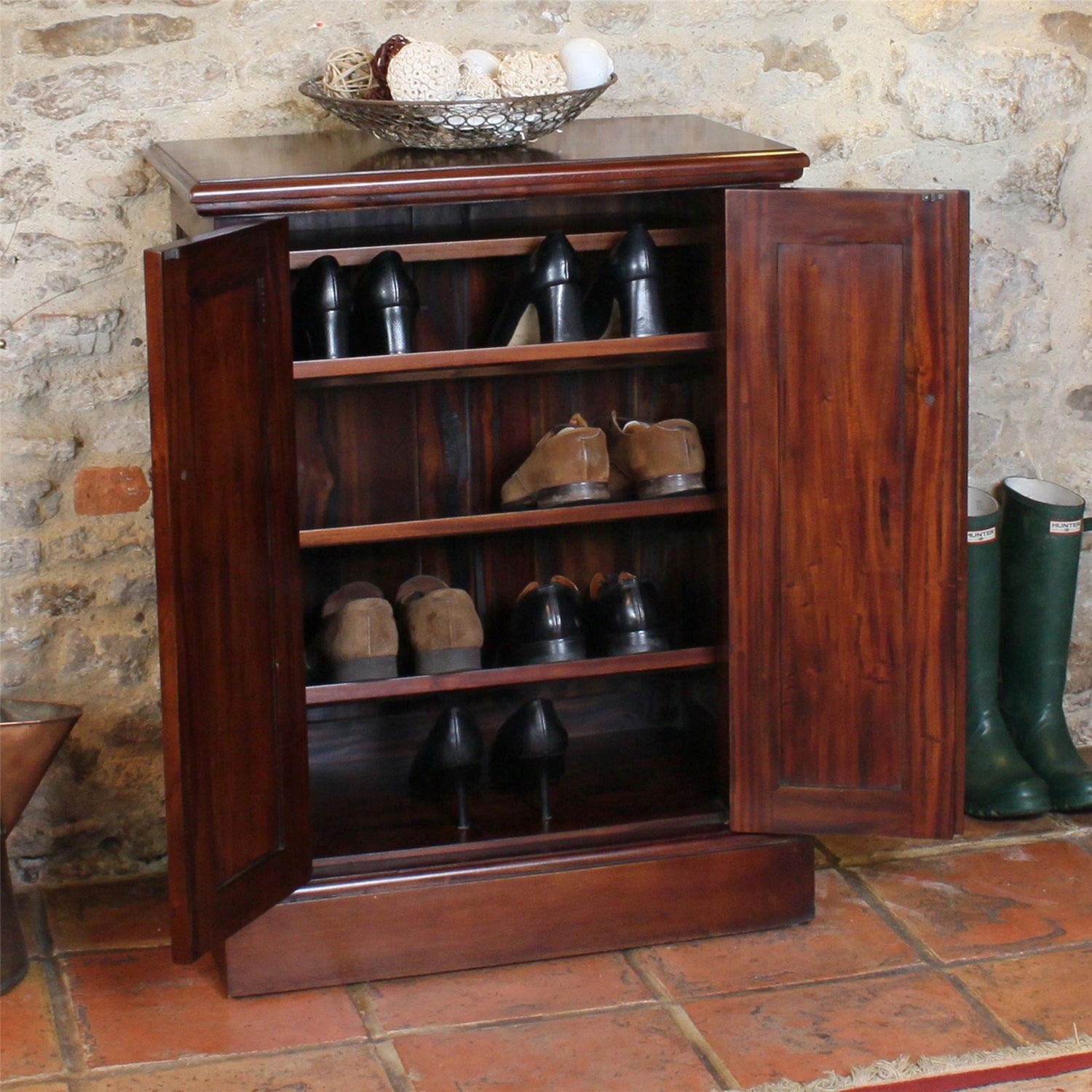 Mahogany Shoe Storage Cabinet - La Roque