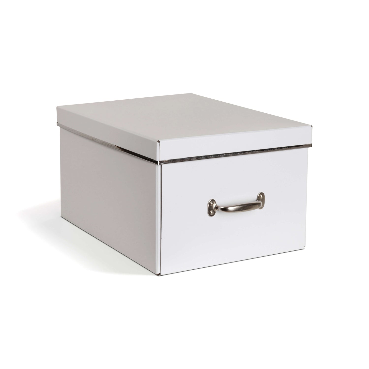 Set of 4 Large Storage Boxes with Metal Handles