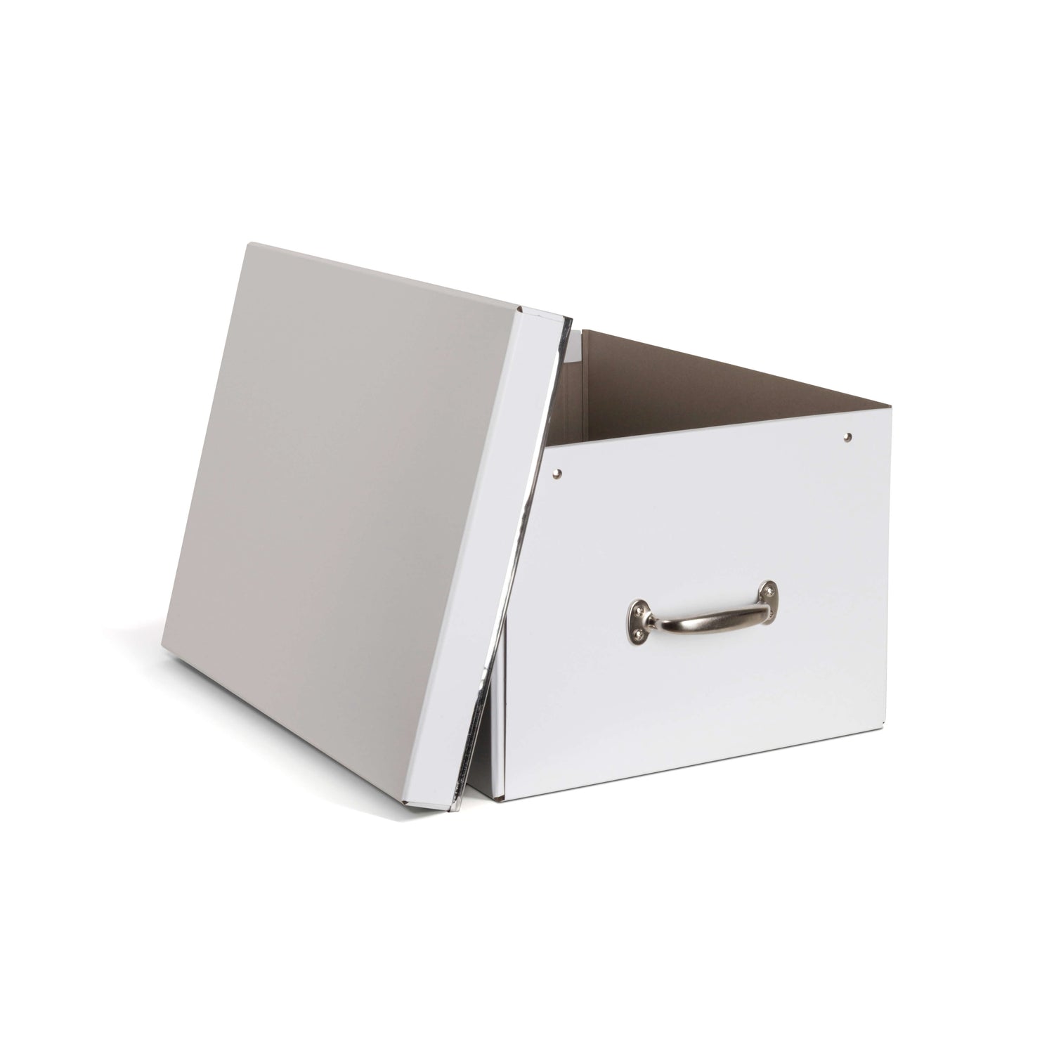 Set of 4 Large Storage Boxes with Metal Handles