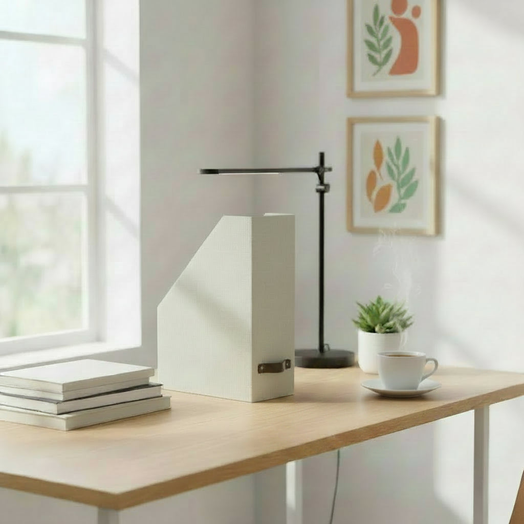 Bigso Estelle Magazine & File Holder Luxury Linen Laminate