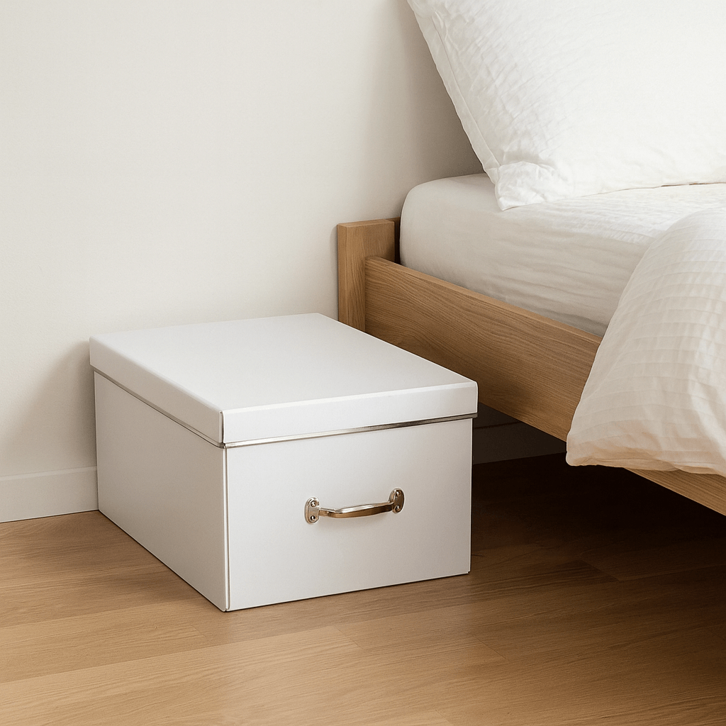 Set of 4 Large Storage Boxes with Metal Handles