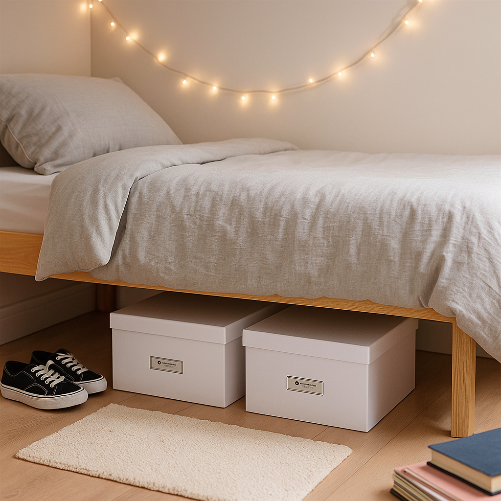 Set Of 2 White Fibreboard Storage Boxes