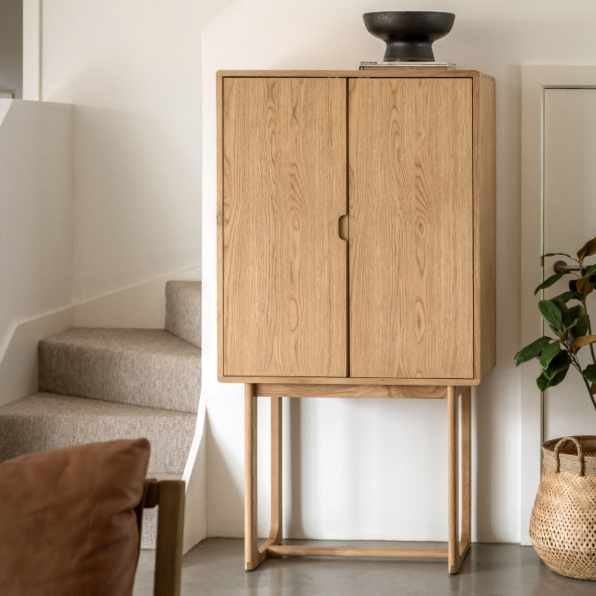 Natural Oak Craft Cocktail Cabinet