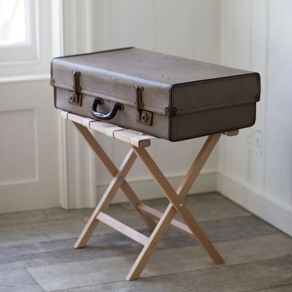 Suitcase / Luggage Rack - Wooden - Not A Boring Box